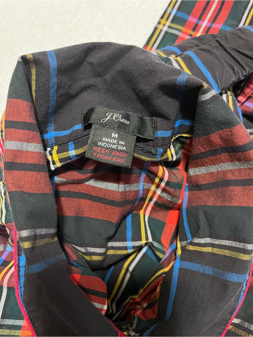J Crew Plaid Button-Up Pajama Set size medium - Picture 3 of 7